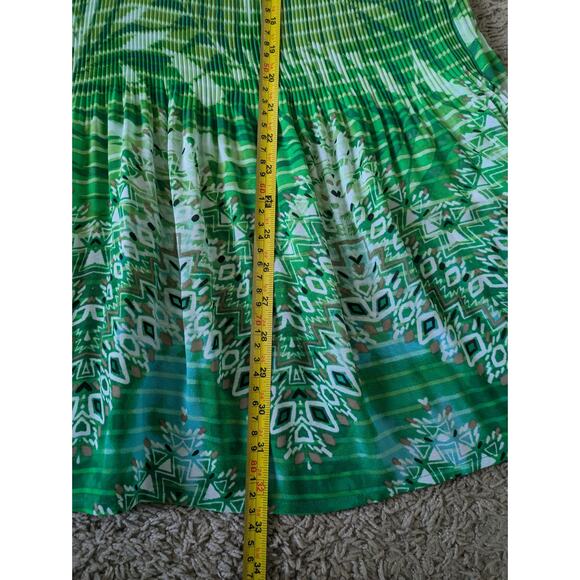 Catherines Blouse Womens Sz 2X Green Sheer Pleated Fairy Cottage Boho Mature - Picture 6 of 7